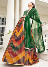 Designer Faux Georgette Party Lehenga With Banglory Silk Blouse